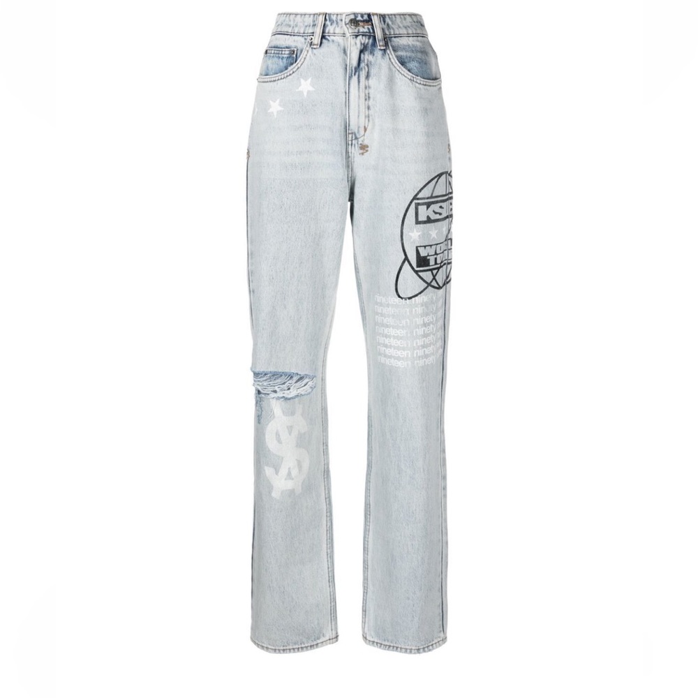 KSUBI Playback Muse Tour distressed straight-leg jeans